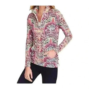 T by Talbots Paisley Quarter-Zip Pullover – Size SP